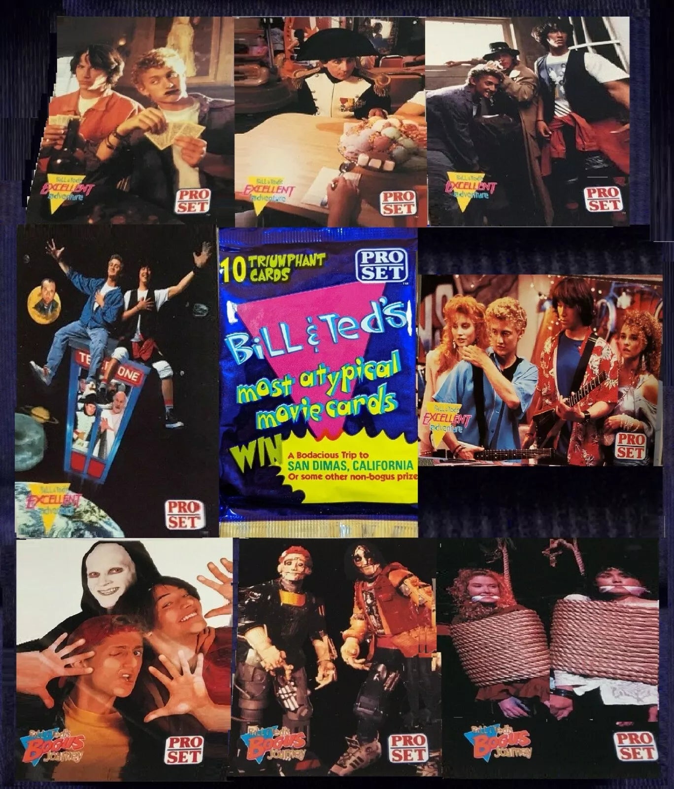 1991 Pro Set Bill & Ted's Most Atypical Movie Cards β 10 Triumphant Card Pack